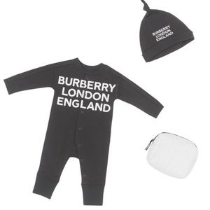 Burberry black one piece bodysuit, play suit, gift set